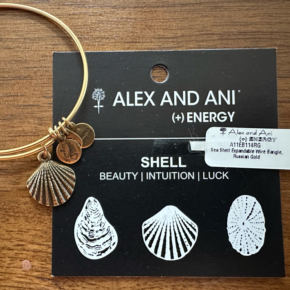 Alex and Ani Gold Shell Charm Bangle
